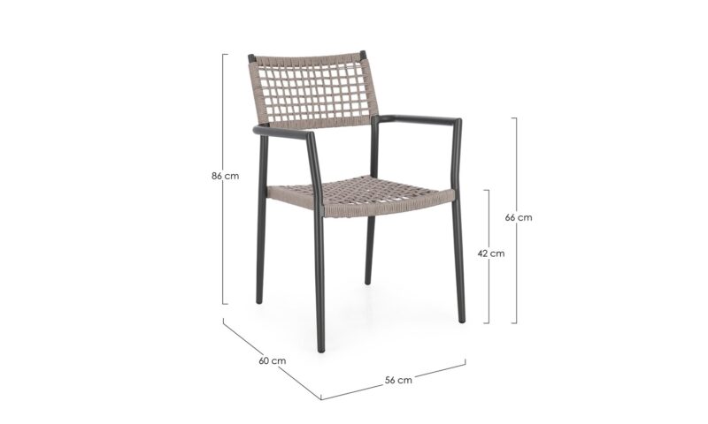 Caleta - Silla para exterior - Antracita/Khaki (Pack 4 uds) - Imagen 7