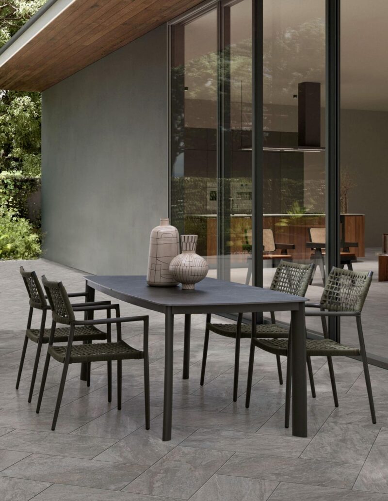 Caleta - Silla para exterior - Antracita/Verde (Pack 4 uds) - Imagen 10
