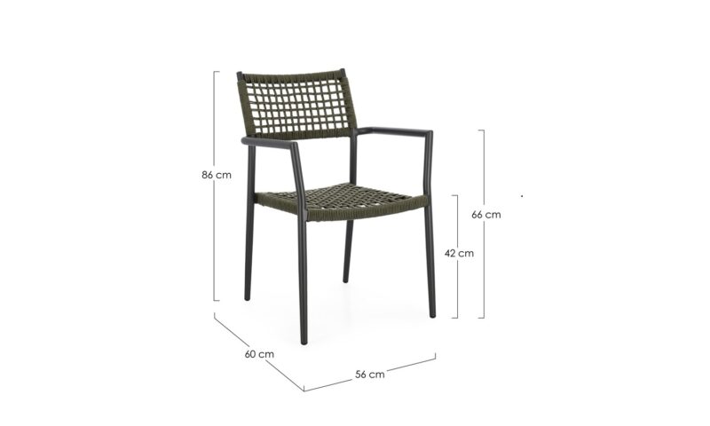 Caleta - Silla para exterior - Antracita/Verde (Pack 4 uds) - Imagen 7