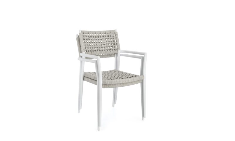 Caleta - Silla para exterior - Blanco/Gris (Pack 4 uds) - Imagen 6