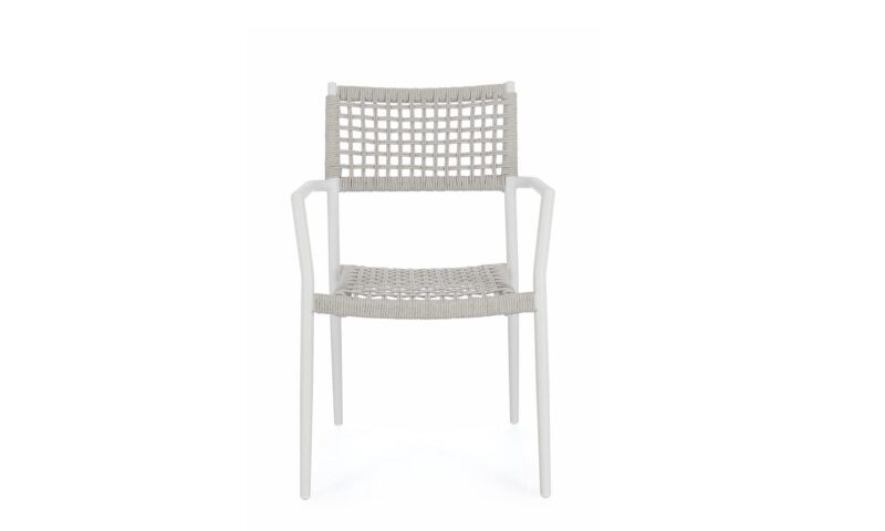 Caleta - Silla para exterior - Blanco/Gris (Pack 4 uds) - Imagen 2