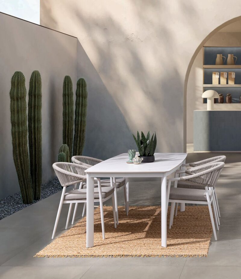 Millor - Silla para exterior - Blanco/Gris (Pack 4 uds) - Imagen 11