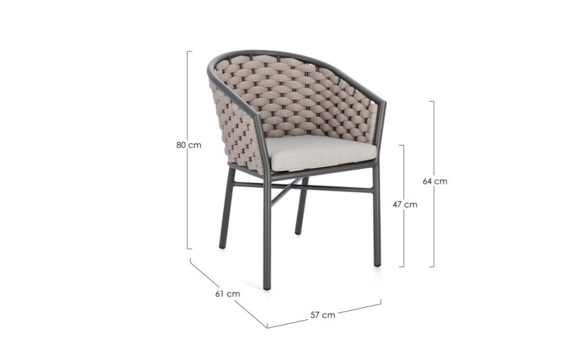 Margalida - Silla para exterior - Antracita/Khaki (Pack 4 uds) - Imagen 7