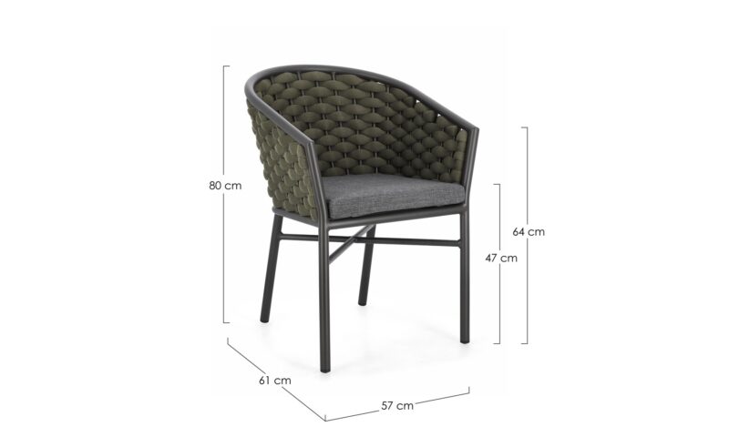 Margalida - Silla para exterior - Antracita/Verde (Pack 4 uds) - Imagen 7