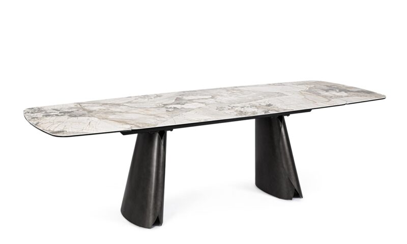 Cile - Mesa de comedor de 180 (ext. 220/260) x 100 cm Nordic