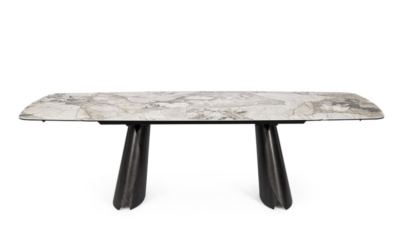 Cile - Mesa de comedor de 180 (ext. 220/260) x 100 cm Nordic - Imagen 2