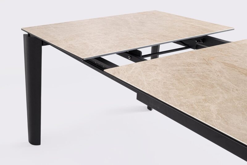 Asiri - Mesa de comedor de 180 (ext. 250) x 100 cm Negro - Imagen 7