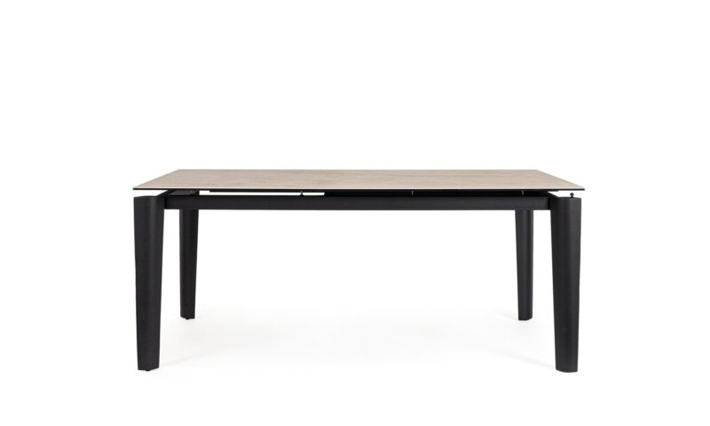 Asiri - Mesa de comedor de 180 (ext. 250) x 100 cm Negro - Imagen 4