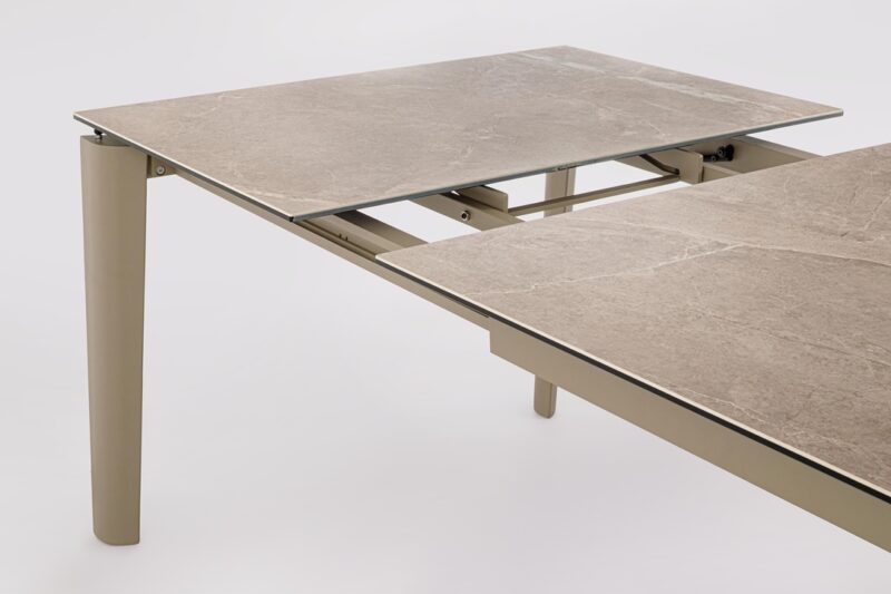 Asiri - Mesa de comedor de 180 (ext. 250) x 100 cm Beige - Imagen 5