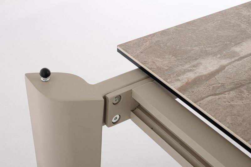 Asiri - Mesa de comedor de 180 (ext. 250) x 100 cm Beige - Imagen 8