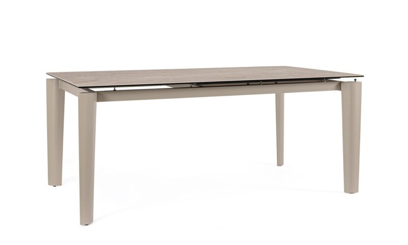 Asiri - Mesa de comedor de 180 (ext. 250) x 100 cm Beige - Imagen 2