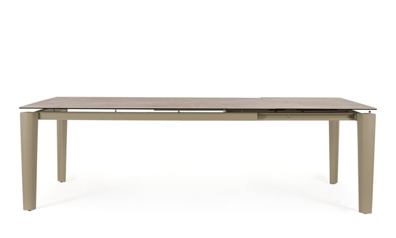 Asiri - Mesa de comedor de 180 (ext. 250) x 100 cm Beige - Imagen 3