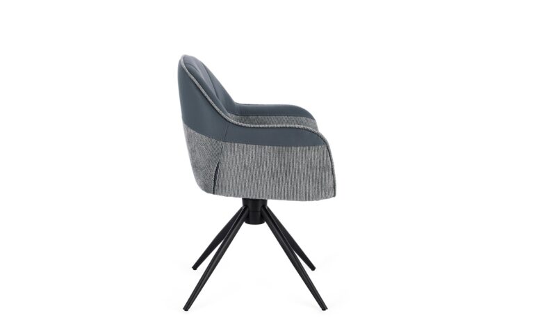 Isotta - Silla tapizado Gris azulado/Azul - Imagen 3