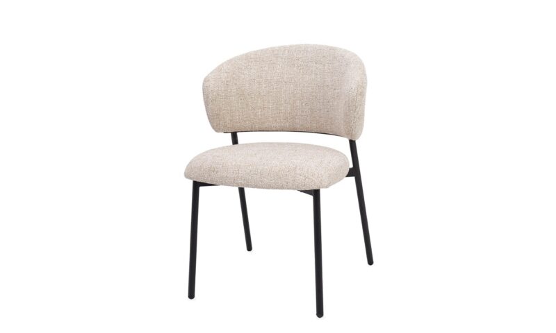Prisca - Silla tapizado Negro/Sand - Apilable - Imagen 2