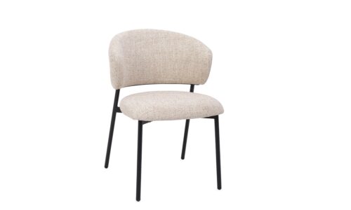 Prisca - Silla tapizado Negro/Sand - Apilable
