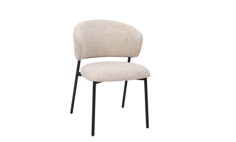 Prisca - Silla tapizado Negro/Sand - Apilable