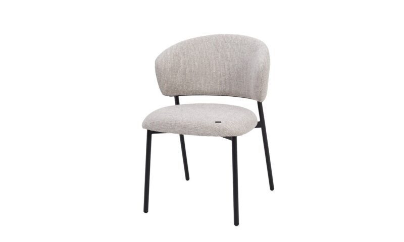 Prisca - Silla tapizado Negro/Rock - Apilable - Imagen 2