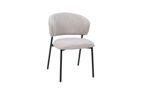 Prisca - Silla tapizado Negro/Rock - Apilable