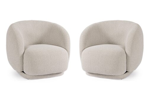 Brittany - Sillón giratorio, Natural (Pack 2 uds)