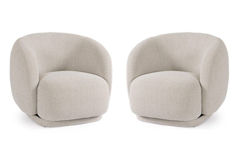 Brittany - Sillón giratorio, Natural (Pack 2 uds)