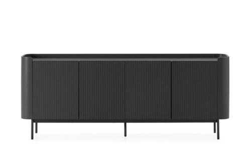 Willa - Aparador de 200 cm, 4P Negro