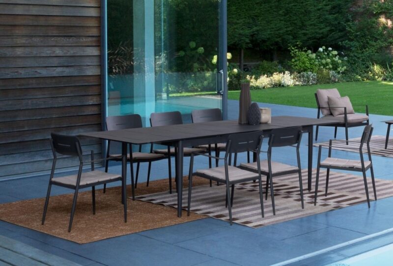 Nebula - Silla para exterior, Antracita (Pack 4 uds) - Apilables - Imagen 12