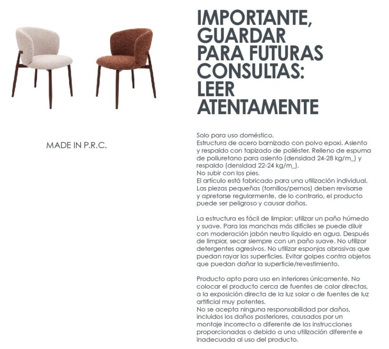 Amalia - Silla Beige (Apilables) - Imagen 3