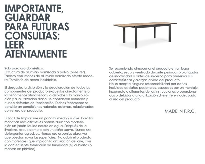 Belmar - Mesa para exterior de 160 cm (Ext. 240) Blanco - Imagen 13