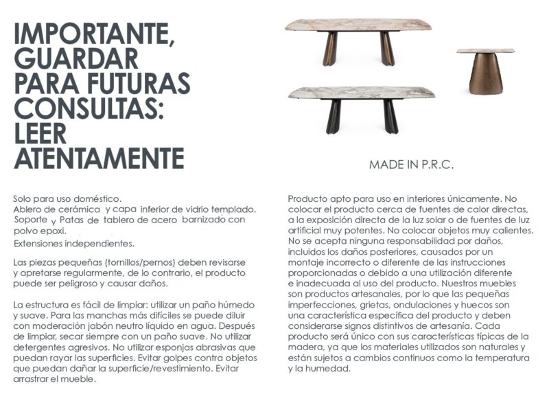 Cile - Mesa de comedor de 180 (ext. 220/260) x 100 cm Patagonia - Imagen 9