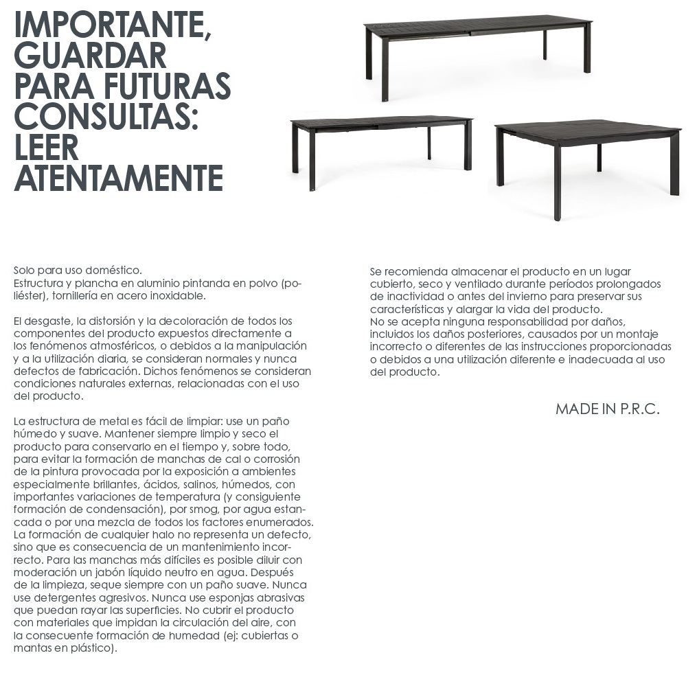 Konnor - Mesa Extensible de 200 (300) cm Antracita - Imagen 11