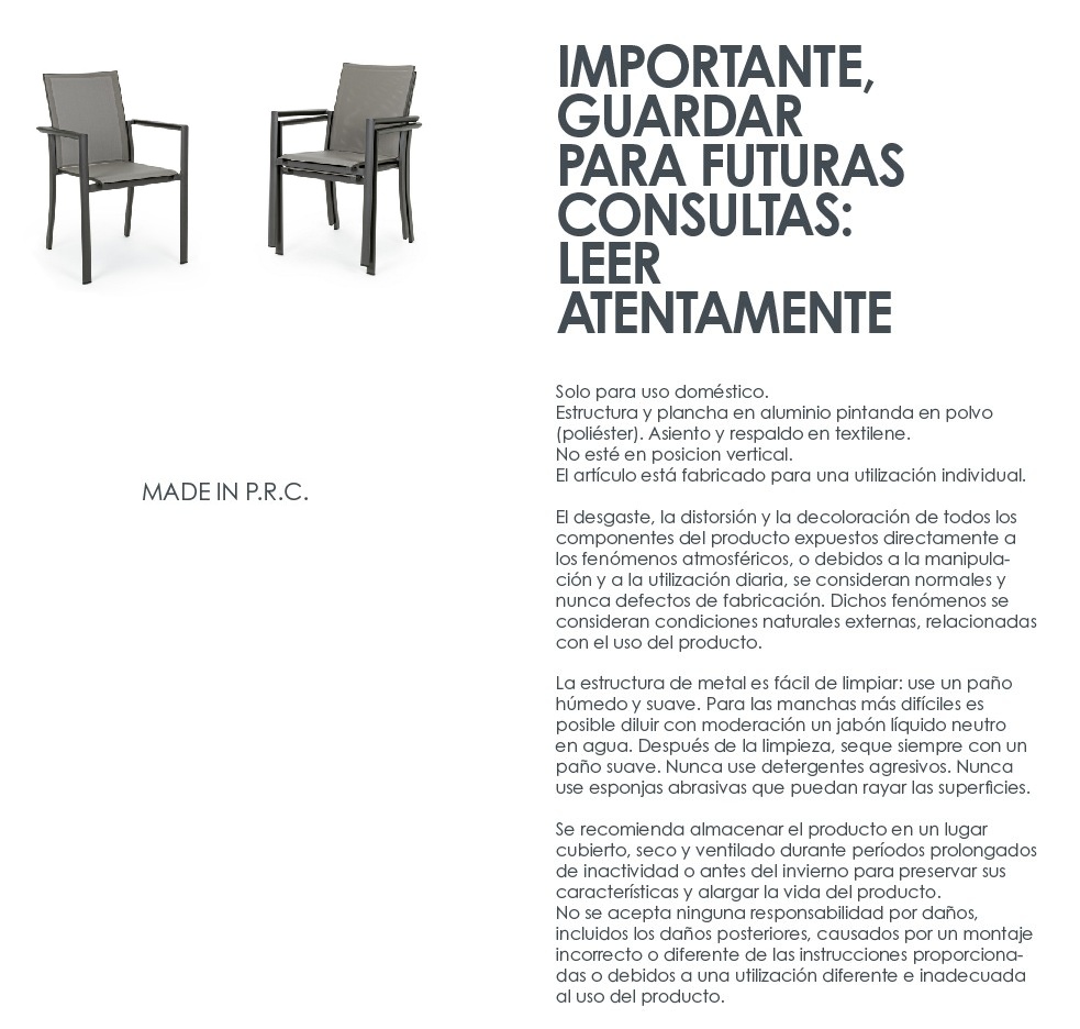 Konnor - Silla para exterior, Antracita (Pack 4 uds) - Apilables - Imagen 17