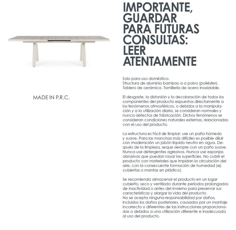 Krion - Mesa Extensible de 205 (265) cm Blanco - Imagen 12
