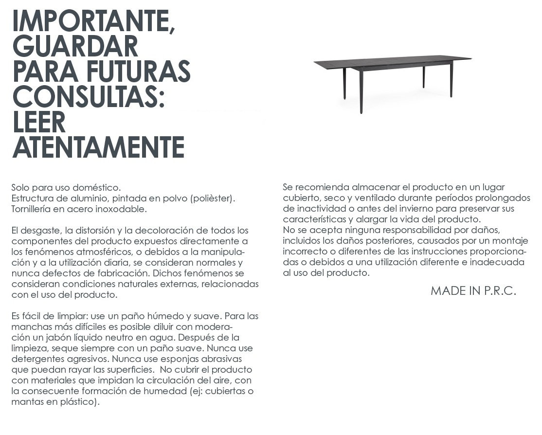 Nebula - Mesa para exterior de 200 (Ext 300) cm - Vapor - Imagen 9