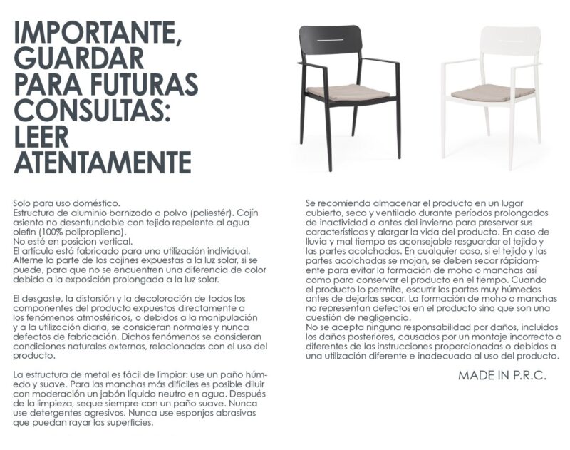 Nebula - Silla para exterior, Vapor (Pack 4 uds) - Apilables - Imagen 10