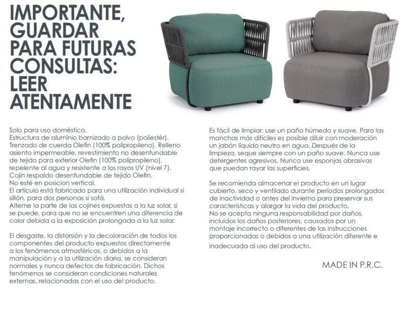 Palmer - Sillón para exterior Gris claro/Gris - Imagen 10