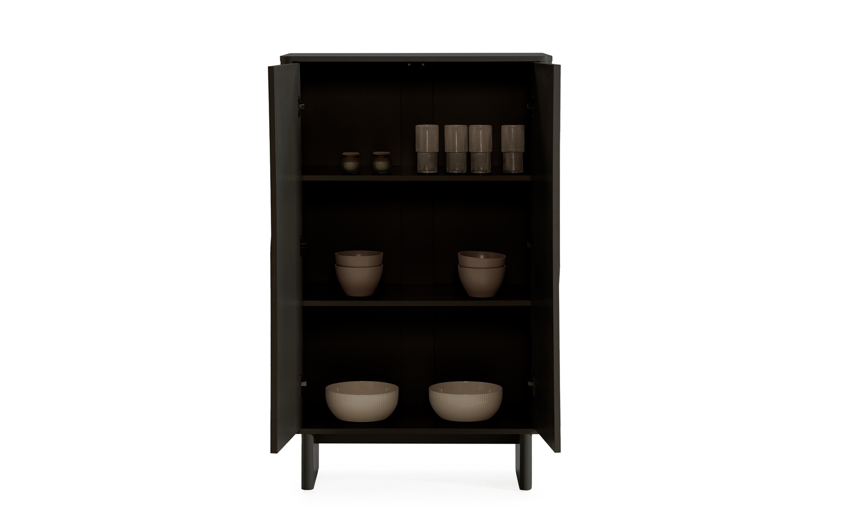 Solei - Aparador Alto de 80 cm, 2P - Negro - Imagen 3