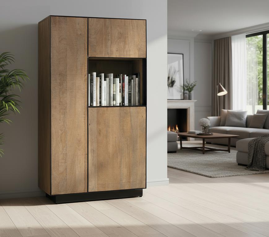 Ronak - Aparador Alto de 90 cm de 3P - Imagen 5