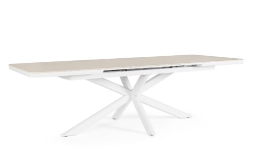 Pascal - Mesa de exterior de 200 (ext. 260) x 100 cm Blanco