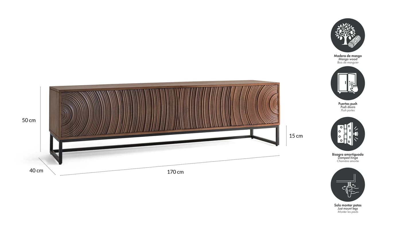 Bulat- Mueble TV de 170 cm 4P - Imagen 12