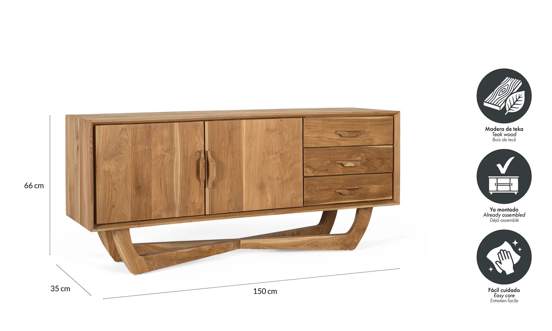 Mopi - Mueble para TV de 150 cm, 2P/3C - Imagen 9