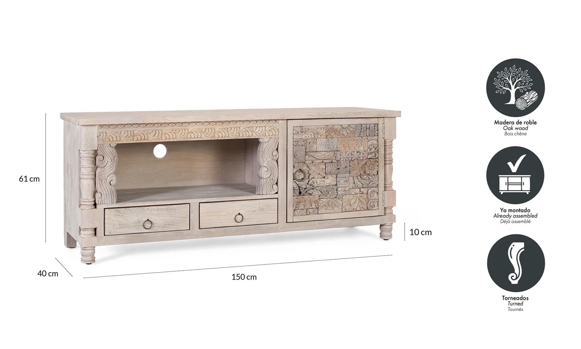 Oberoi - Mueble para TV de 150 cm 1P/2C - Imagen 13